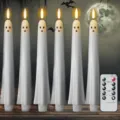 Set of 6 Halloween ghost LED candles with remote control timer - Set of 6