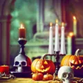 Atmospheric Halloween ghost tapered LED candles with white finish and cute face prints - Ghost Candle Set / Set of 3