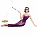 Elegante handgefertigte Keramik-Aromastatue einer Frau in einem lila Kleid Variante Modell - Dunkellila Stil