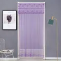 Tendina per porta trasparente viola con ricamo in pizzo, elegante divisorio per la casa. - 90*220cm / Viola romantico antizanzare con velcro gratuito