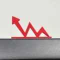 Rood aandelenmarkt kandelaargrafiek ornament 3D geprint pijl bureau en monitor decor lijm - Zelfklevend / Rood