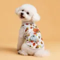 Schattig herfst pompoen print huisdier vest voor honden, comfortabele katoenen kleding. - 3XL / Witte Pompoen Vest / Wit