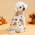 Cute pet vest for dogs with festive turkey and gift print, comfortable autumn apparel variant. - S / Turkey Meal Vest / Beige