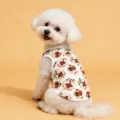 Cute Thanksgiving turkey print pet vest for small and medium dogs, comfortable clothing. - S / English Turkey Vest / White