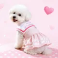 Vestido marinero rosa para mascotas perros gatos, ropa de verano transpirable para animales. - XS / Rosa loto