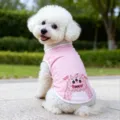 Bonito chaleco rosa para perro en primavera verano con divertido estampado de monstruo, transpirable. - XS / Rosa