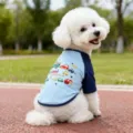 Linda ropa mascota primavera verano chaleco coche dibujos animados, ropa de perro. - XS / Azul
