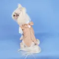 Stylish pet dog suit vest with bow tie plaid design comfortable spring summer apparel for small dogs - Yellow Plaid Shirt