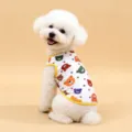 Gilet d'été mignon pour chien, vêtement respirant blanc avec imprimé ours coloré pour petits animaux. - XS / Blanc