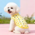 Schattig geel ruitje banaan print huisdier vest voor kleine honden en katten in de lente. - XS / Geel