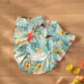 Bonito vestido de capa hawaiana para mascotas con estampado floral tropical, ropa de verano para perros. - 2XL / Flores oceánicas