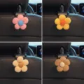 Leuke bloem auto stoel hoofdsteun haak set multi-kleur organizer interieur decor - 4 Stuks Verpakking / 4 Kleuren Gemengd