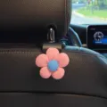 Leuke bloem auto hoofdsteun haak multifunctionele achterbank opslag organizer hanger - 1 Stuk / Roze