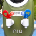 Funny mini water dispenser decor for electric vehicle motorcycle funny accessory style - Faucet (Red and Blue with Sticker)