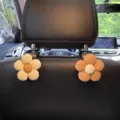 Leuke bloem autostoel rug haak multifunctionele stoffen haak auto interieur decoratie - Paar / Beige + Bruin