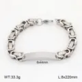Bracelet pour homme en acier titane style byzantin avec plaque, bijou élégant et durable. - Style 3