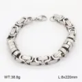 Bracelet homme en acier titane chaîne Byzantine avec charms gravés, robuste et élégant. - 9