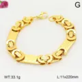 Bracelet maille lourde acier titane plaqué or homme mode bijoux de luxe accessoires 220mm - Style 3