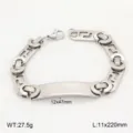 Bracelet pour homme en acier titane design géométrique luxe élégant argent mode bijoux - 4