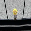 Cute yellow chick bicycle tire valve cap accessory, cartoon design resin decor part. - Lollipop Little Yellow Chicken