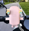 Rosa süßer Bär Motorrad Handyhalter Lenker Halterung Anti Shake Navigationshalterung für Bike - Umarmung Bär Lenker Stil / Rosa