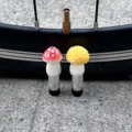 Set di tappi per valvole pneumatici per bici a fungo carini, coperture antipolvere resistenti per bici. - Piccolo Fungo Rosso e Giallo Confezione da 1 Paio (Decorazione Valvola) / 1 Paio / Rosso Giallo