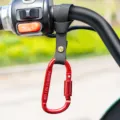 Gancho universal para manillar de moto mosquetón de metal rojo correa para patinete eléctrico - Con Candado / 1 Pieza/Paquete / Azul