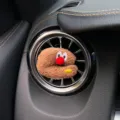 Cute brown cookie car air vent clip plush doll aromatherapy decoration for interior styling - Red-Nose Croissant / 1 Piece/Pack