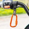 Gancio universale per manubrio veicolo elettrico, moschettone arancione resistente casco. - Con Lucchetto / 1 Pezzo/Confezione / Arancione