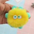 Fluffy yellow monster car air vent clip, cute plush toy for vehicle interior decoration - Four-Legged Monster / Yellow