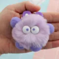 Cute purple fluffy monster car air vent clip cute plush charm decorative accessory for auto - Four-Legged Monster / Purple
