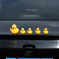 Lustiges gelbes Ente Auto Ornament Set, niedliche Auto Außen Dekoration Spielzeug. - Große & Kleine Mittelfinger Ente / 5 Stück / Gelb