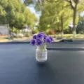 Mini car ornament purple flower vase artificial floral dashboard interior decoration - Baby's Breath Vase / Purple