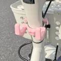 Pink electric scooter double hook, punch-free handlebar storage organizer for helmets and bags. - Basic Punch-Free Double Hook Style / Pink