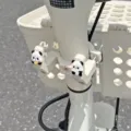 Cute panda electric scooter handlebar hook, punch-free mount for hanging bags and helmets. - Cute Panda Punch-Free Double Hook Style / Cream