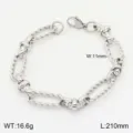 Vue de détail rapprochée montrant la texture et le fermoir mousqueton du bracelet en acier. - Style Couleur Acier 2