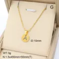 Collier pendentif lettre or en acier inoxydable pour femmes bijoux cadeau cadeau tendance - Lettre A / Or 18 carats