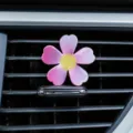 Cute pink flower car air freshener vent clip, sweet floral aroma diffuser for auto interior decor. - Rotating Small Flower (Pink Gradient)