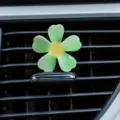 Cute flower car air freshener vent clip, green floral automobile perfume diffuser decor. - Rotating Gradient Green Flower Ornament