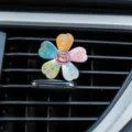 Cute Rotary Pinwheel Car Air Freshener Lucky Cat Flower Vent Clip Fragrance Perfume Ornament - Rotating Flower (Good Luck Cat)