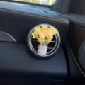 Car air vent perfume bottle yellow flower decoration aromatic diffuser clip interior accessory - Begonia Flower / Yellow