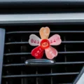 Cute rotating pinwheel car air vent perfume clip, flower aromatherapy interior decor. - Rotating Flower (Little Bear)
