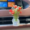 Auto Lufterfrischer Vase Blumen Design Kfz Duft Auto Innenausstattung Dekoration Zubehoer - Oranger Jasmin