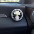 Cute baby's breath flower car air vent perfume diffuser glass bottle interior decoration - Gypsophila / White