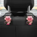 Cute cartoon bear car headrest hook, pink guitar design multi-functional vehicle seat back hanger. - Rock Beaver / Pack of 2