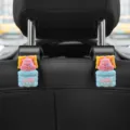Cute cartoon sleeping bear car headrest hook, multi-functional automotive back seat organizer. - Sleeping Beaver / Pack of 2