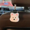 Leuke pluche hondenkop autostoel haak hoofdsteun hangende opslag accessoires auto - Verlegen Hond