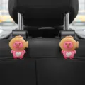 Cute cartoon character car headrest hook pink heart multi-functional back seat hanger accessory - Taiyaki Beaver / Pack of 2