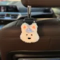 Leuke Cartoon Hond Auto Hoofdsteun Haak Pluche Achterbank Organizer Auto Accessoire - Hoed Hond