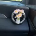 Cute daisy car air vent clip perfume bottle fresh floral interior decoration accessory - Daisy / Pink